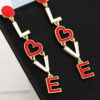 Wholesale love red heart Valentine's Day earrings love letters