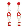 Wholesale love red heart Valentine's Day earrings love letters