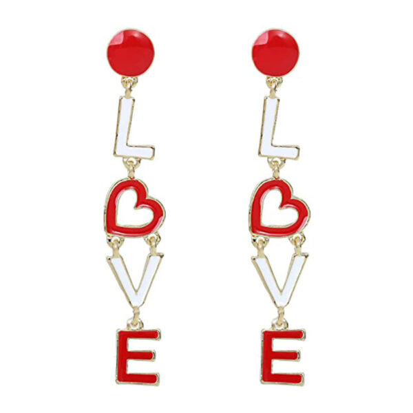 Wholesale love red heart Valentine's Day earrings love letters