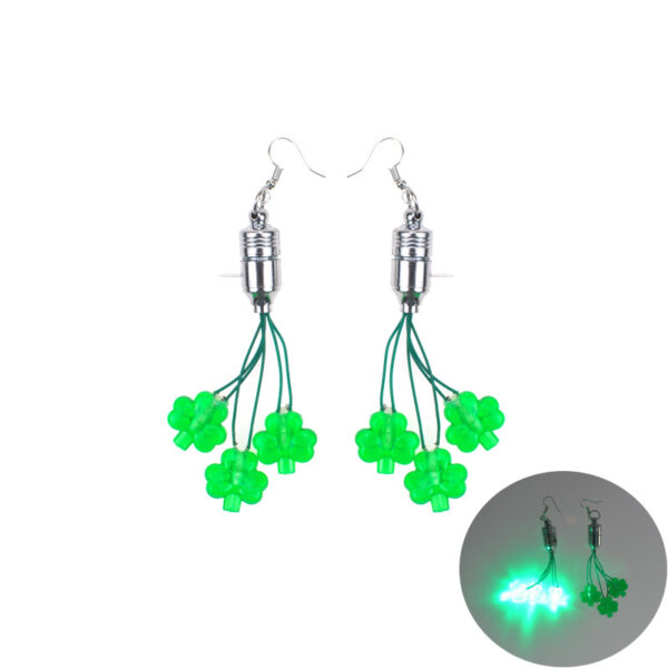 Wholesale St. Patrick's Day LED Lights Shamrock Glowing Earrings