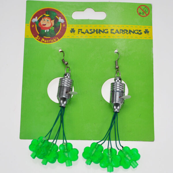 Wholesale St. Patrick's Day LED Lights Shamrock Glowing Earrings