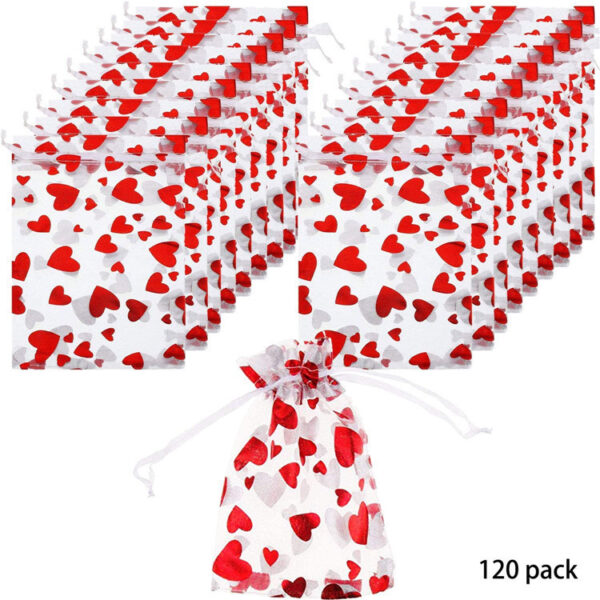 Wholesale Valentine's Day Red Bronzing Gift Gauze Bag