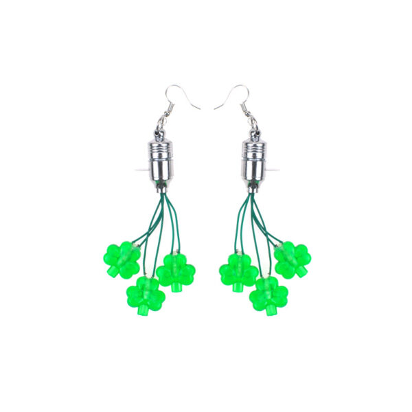 Wholesale St. Patrick's Day LED Lights Shamrock Glowing Earrings