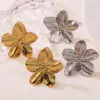 304 Stainless Steel Flower Electroplating Stone-Free Imitation Gold Exaggerated Pastoral Streetwear Ear Studs