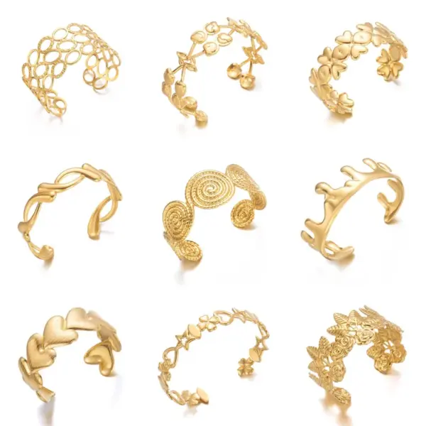 304-Stainless-Steel-Geometric-Cherry-Heart-Shape-Twist-Hammered-Sweet-Simple-Style-Bangle-For-Unisex-main-image-5-1 304 Stainless Steel Geometric Cherry Heart Shape Twist Hammered Sweet Simple Style Bangle For Unisex