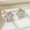 304 Stainless Steel Geometric Star Flower Stone-Free Simple Style Classic Style Commute Ear Studs