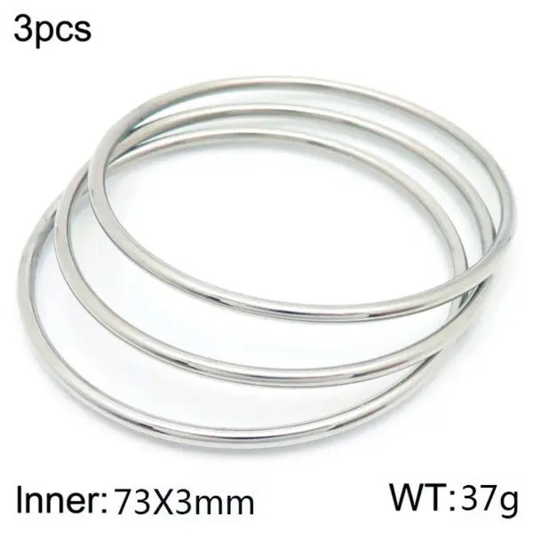 304-Stainless-Steel-Round-Electroplating-18K-Gold-Plated-Simple-Style-Waterproof-Non-Tarnish-Round-Bangle-main-image-2-1 304 Stainless Steel Round Electroplating 18K Gold Plated Simple Style Waterproof Non Tarnish Round Bangle