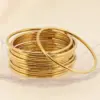 304-Stainless-Steel-Round-Electroplating-18K-Gold-Plated-Simple-Style-Waterproof-Non-Tarnish-Round-Bangle-main-image-7-1 304 Stainless Steel Round Electroplating 18K Gold Plated Simple Style Waterproof Non Tarnish Round Bangle