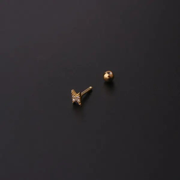 316L Stainless Steel Copper Ear Cartilage Rings & Studs Geometric Waterproof Non Tarnish Surgical Steel Women'S