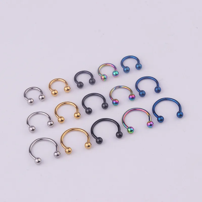 Wholesale 316L Stainless Steel Ear Cartilage Rings & Studs Geometric Waterproof Non Tarnish Surgical Steel