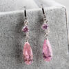 Wholesale Purple crystal teardrop earrings
