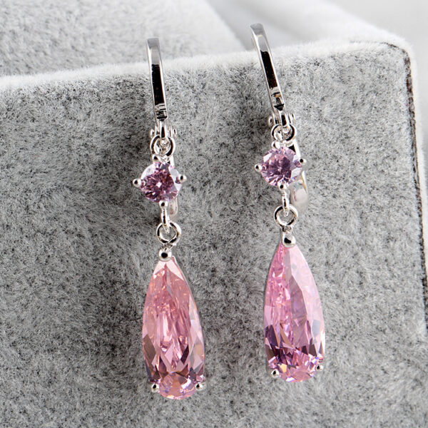 Wholesale Purple crystal teardrop earrings