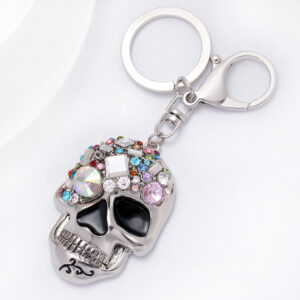 3470783898_949518863 Wholesale European and American style creative rhinestone skull metal keychain, fashionable bag ornament, car pendant, manufacturer wholesale.