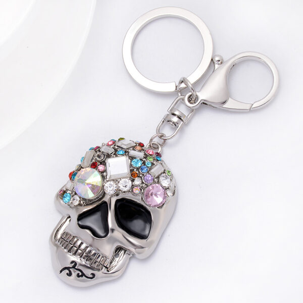 Wholesale Diamond studded Skull Metal Keychain