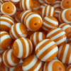 Wholesale 5pcs 20MM Resin Stripe Beads DIY Orange Stripe Resin Beads