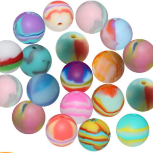 Wholesale 50PCS Rainbow Mixed Color Silicone Balls