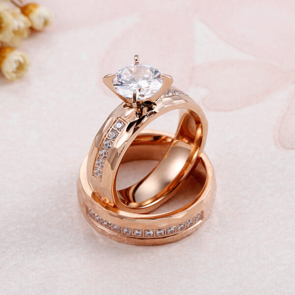 Wholesale Micro inlaid diamond striking texture zircon stainless steel ring
