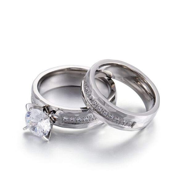 Wholesale Micro inlaid diamond striking texture zircon stainless steel ring