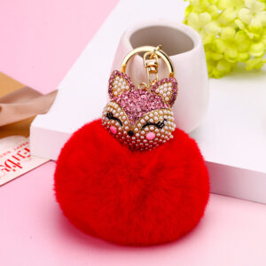 Pink Fox head + red / Single opp bag packaging