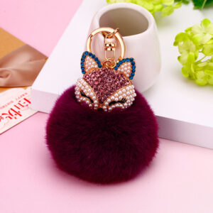 Purple Fox head + dark purple / Single opp bag packaging