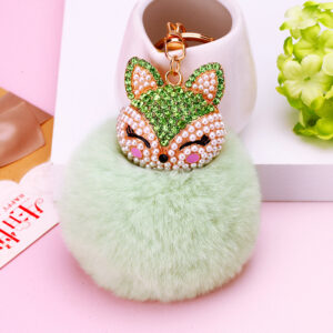 Green Fox head + mint green / Single opp bag packaging
