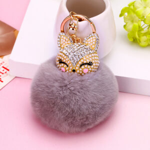 White Fox head + Gray / Single opp bag packaging