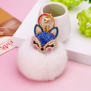 Sapphire Blue Fox head + White / Single opp bag packaging
