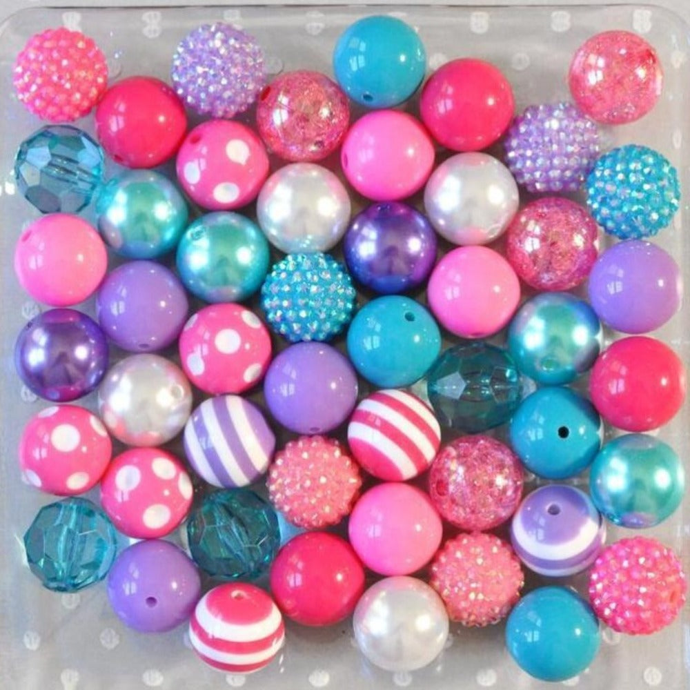 Wholesale Blue Green 20MM Acrylic Large Beads Mixed Color Mixed Combination Beads Loose Beads