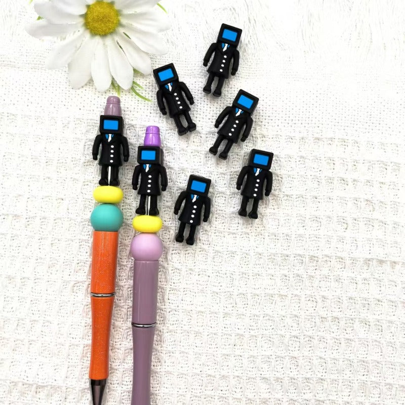 Wholesale 3D Stereoscopic TV Person Silicone Cute Cartoon Beads