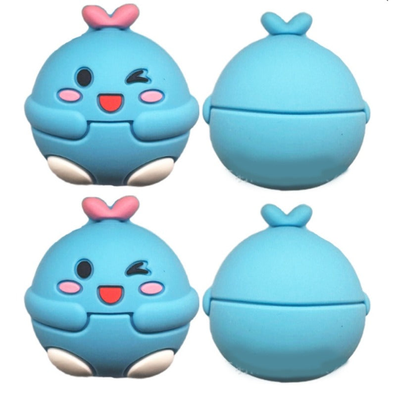 Wholesale DIY Cartoon 3D Cute Blue Chick Silicone Beads
