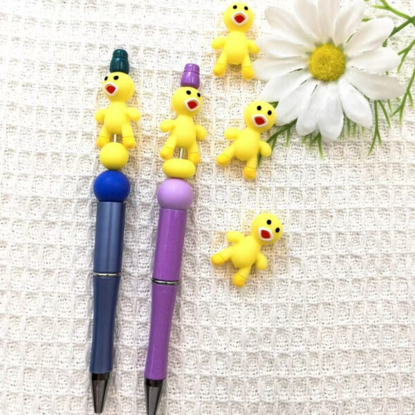 61cfe6b78eefcd706c91442a9a1231e6 Wholesale 10pcs 3D Yellow Duck Silicone Cartoon Beads