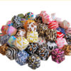 Wholesale 10PCS Silicone Hexagonal Watermark Octagonal Round Beads