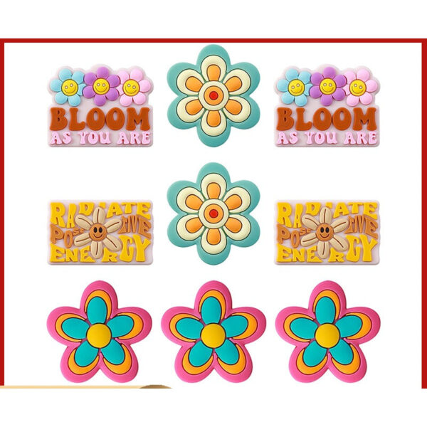 Wholesale 20pcs DIY Flower Children's Teether Baby Pacifier Anti-drop Smiley Face Silicone Beads