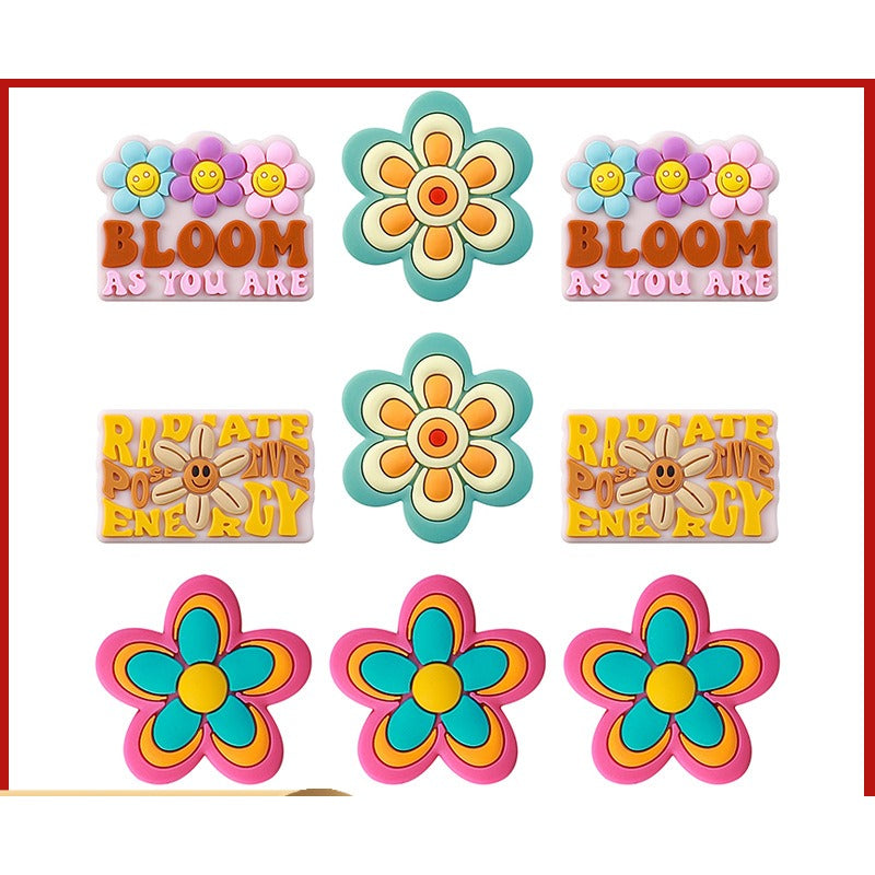 Wholesale DIY Flower Chilen's Teether Baby Pacifier Anti-op Smiley Face Silicone Beads