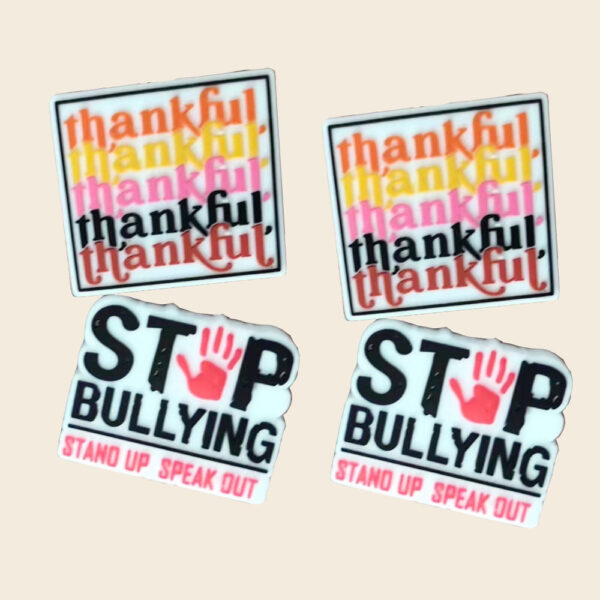 Wholesale 10pcs Cartoon Stop Gesture Pattern Silicone Beads