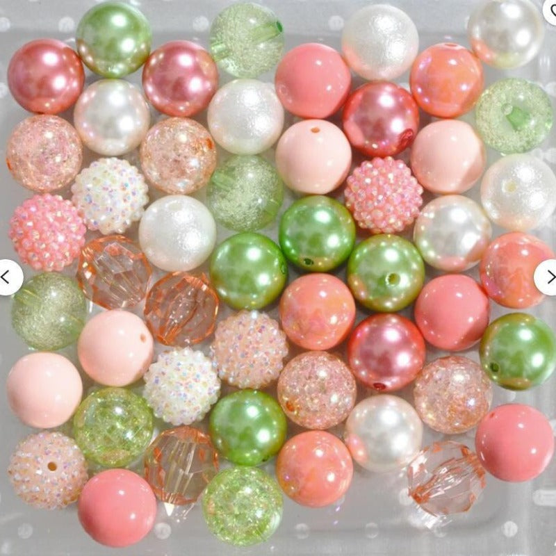 Wholesale Leather Pink Light Green 20MM Acrylic Large Beads DIY Mixed Color Mixed Style Beaded Loose Beads Combination