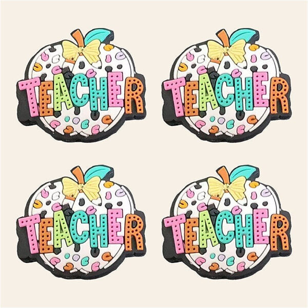 Wholesale 10pcs Creative Thanksgiving Teacher's Day Colorful Apple Silicone DIY Beads