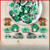 Wholesale 20pcs Cartoon Four Leaf Clover St. Patrick's Day Decoration Highland Cow Silicone Beads