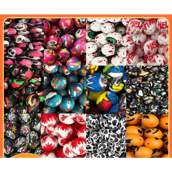 7dbbf60aecdea783c943d93081240d71 Wholesale 50pcs DIY Halloween Baby Soothing Teething Holiday Series Silicone Beads