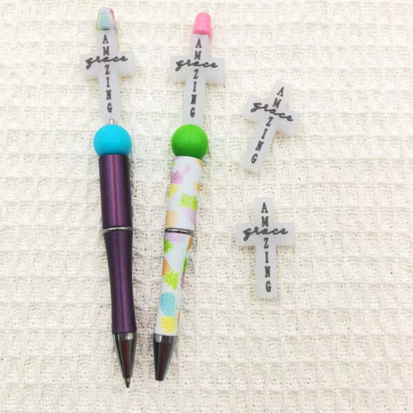Wholesale 10pcs Cool High-grade Cross Silicone Beads