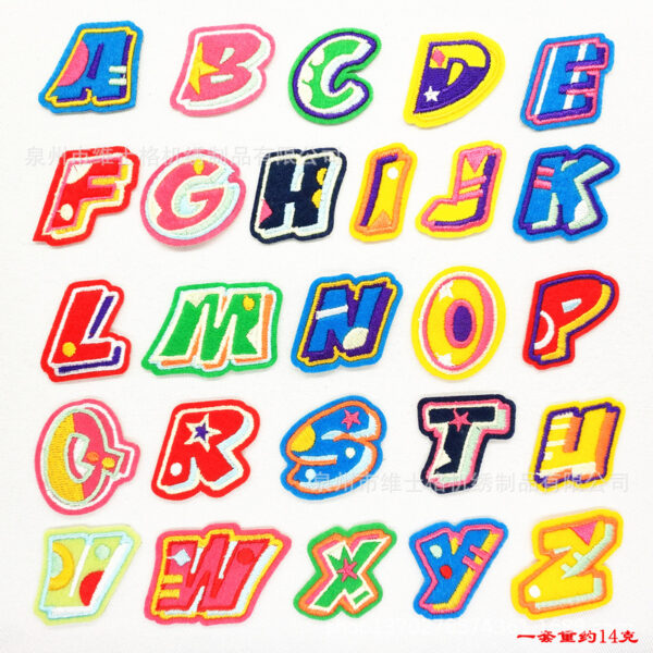 Wholesale 26 English letter cartoon clothes embroidery DIY Patches