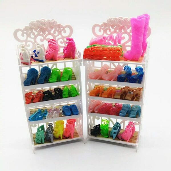 Wholesale Toy Shoe Rack Plastic Simple Shoe Doll Aessories