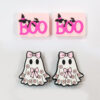 Wholesale 10pcs DIY Halloween Pink Ghost Letter Cartoon Silicone Beads