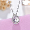 Wholesale Copper inlaid zircon teardrop necklace