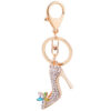 Wholesale Rose gold rhinestone high heel keychain