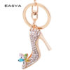 Wholesale Rose gold rhinestone high heel keychain