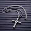 Wholesale Titanium steel gold and silver diamond-studded cross necklace