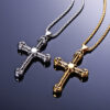 Wholesale Titanium Steel Gold and Silver Cross Necklace