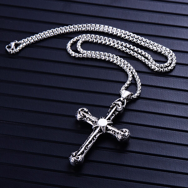 Wholesale Titanium Steel Gold and Silver Cross Necklace