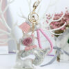 9611218670_231650873 Wholesale Pink diamond studded cartoon cute dog keychain